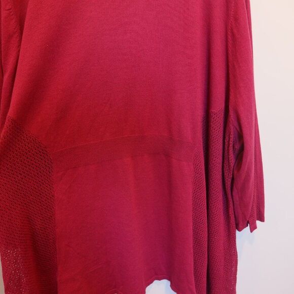 NWT CATHERINE'S cardigan sweater 5X open front long pink mesh cotton knit light - Picture 7 of 10